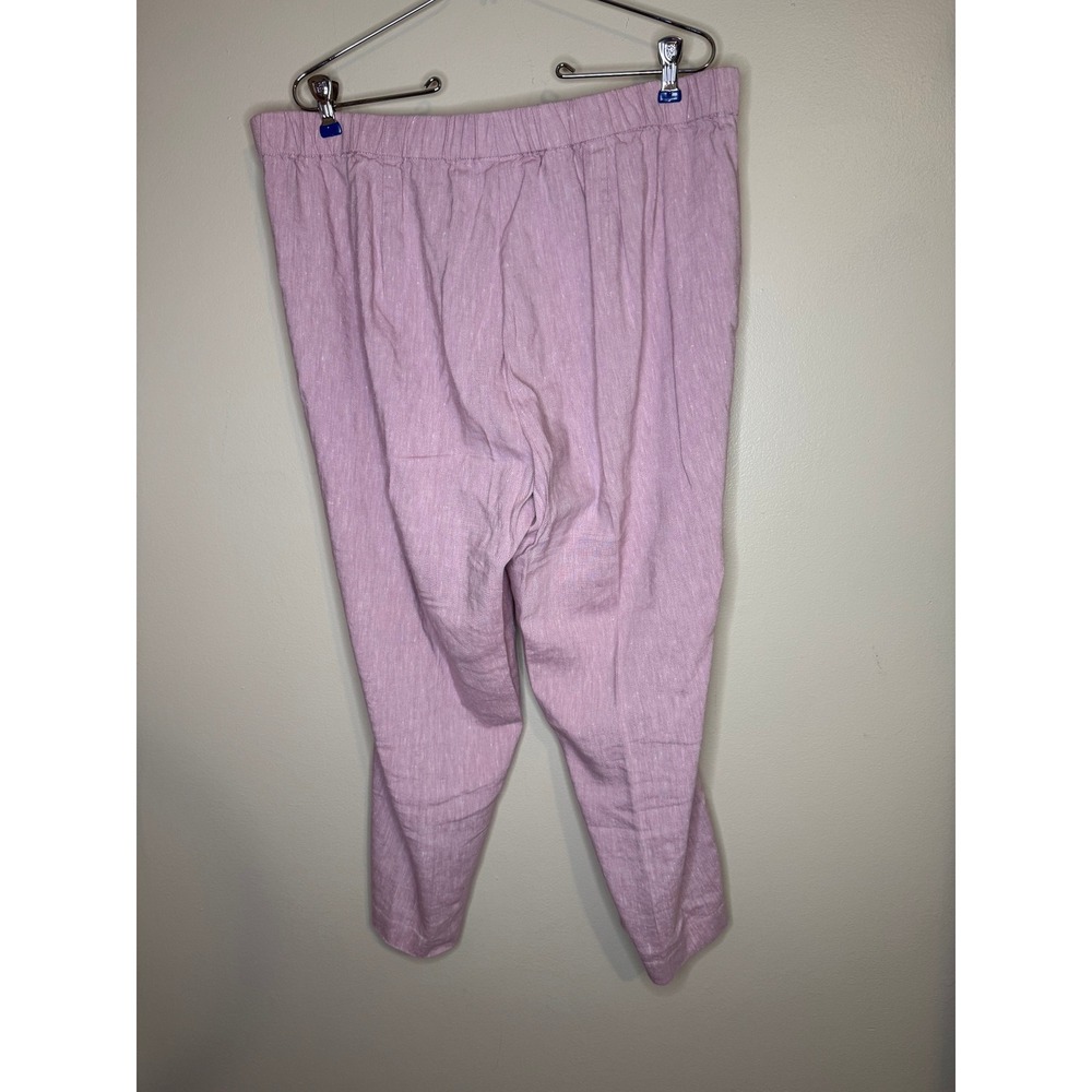 J. Jill Linen Stretch Lavender Purple Crop Pants Button Hem Plus Size 1X Womens - Picture 4 of 4